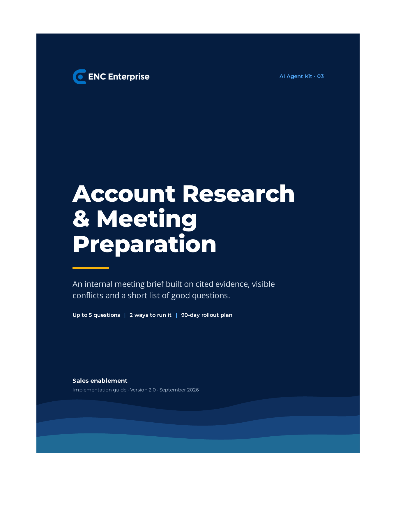 Account Research and Meeting Preparation AI Agent Playbook Version 2.0 cover