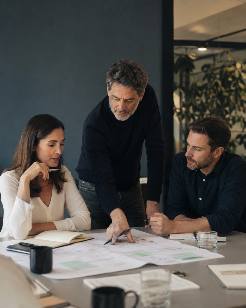 Adviser working with clients